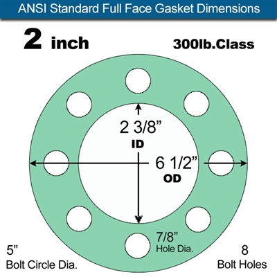 Equalseal EQ750G Full Face Gasket - 300 Lb. Class - 1/16" - 2" Pipe Size