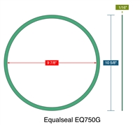 EQ 750G N/A NBR Ring Gasket - 9.875" ID x 10.625" OD x 1/16" Thick