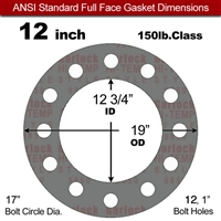 Garlock Style 9850 N/A NBR Full Face Gasket - 150 Lb. - 1/16" Thick - 12" Pipe