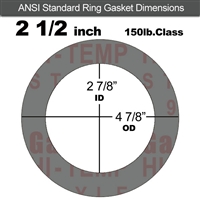 Garlock Style 9850 N/A NBR Ring Gasket - 150 Lb. - 1/16" Thick - 2-1/2" Pipe