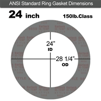 Garlock Style 9850 N/A NBR Ring Gasket - 150 Lb. - 1/16" Thick - 24" Pipe