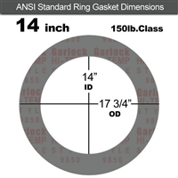 Garlock Style 9850 N/A NBR Ring Gasket - 150 Lb. - 1/8" Thick - 14" Pipe