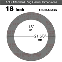 Garlock Style 9850 N/A NBR Ring Gasket - 150 Lb. - 1/8" Thick - 18" Pipe