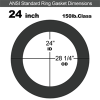 60 Duro Buna-N Ring Gasket - 150 Lb. - 1/16" Thick - 24" Pipe