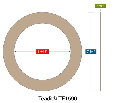 TeaditÂ® TF1590 -  1/16" Thick - Ring Gasket - 150 Lb. - 5"