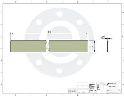 Santoprene NSF 51/61 - 60 Durometer -  1/4" Thick - 4" x 66"