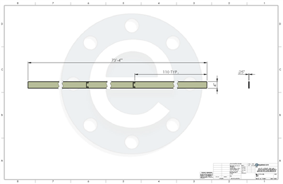 Santoprene NSF 51/61 - 60 Durometer -  1/4" Thick - 4" x 880" Segmented Strip Per Drawing