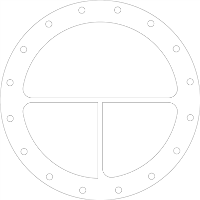 Garlock Bluegard 3000 Custom Gasket - 1/16" Thick - Per Drawing 0203-13.75