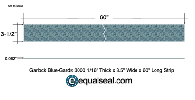 Garlock 3000 NBR Strip - 1/16" Thick - 3.5" x 60"