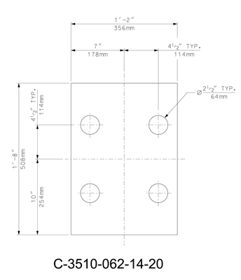 Garlock GylonÂ® 3510 Custom Rectangular Gasket - 1/16" x 14" x 20"