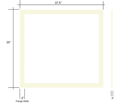 40 Duro Pure Gum Rubber Frame Gasket - 1/2" Thick x 35" x 37.5" x 2" CS