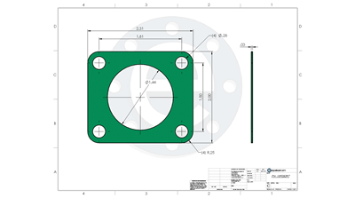 C-4401 Green N/A NBR Custom Gasket - 1/32" Thick - DRW 10935397