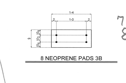 50 Duro Neoprene Rubber Pad With Holes - 9" x 16" x 1/4" Thick With (4) Holes