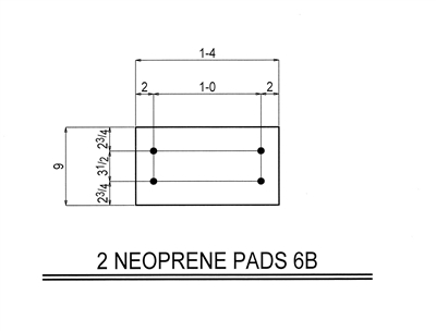 50 Duro Neoprene Rubber Pad With Holes - 9" x 16" x 1/4" Thick With (4) Holes