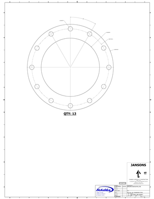 Equalseal EQ 535 Custom Full Face Gasket - 1/8" x 12.88" ID x 19" OD (12) 1" Holes On 17" BC
