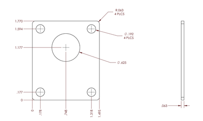 Custom EQ 535 Plate Gasket - 201-F - With 90 Degree Corners