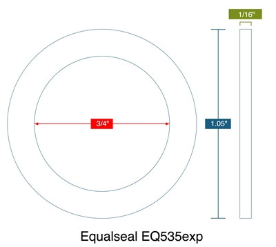 Equalseal EQ 535 Custom Ring Gasket - .75" ID x 1.05" OD x 1/16"