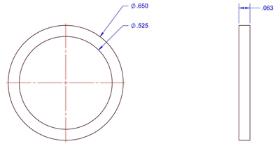 Equalseal EQ 535 Custom Ring Gasket - .063 x .525" ID x .650" OD