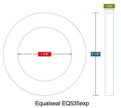 Equalseal EQ 535 Custom Ring Gasket - 1/4" x 1.625" x 2.5"