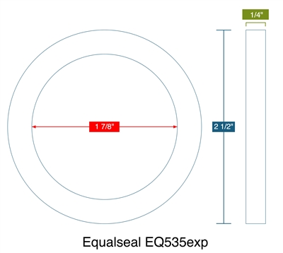 Equalseal EQ 535 Custom Ring Gasket - 1/4" x 1-7/8" ID x 2-1/2" OD