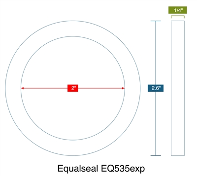 Equalseal EQ 535 Custom Ring Gasket - 1/4" x 2" ID x 2.6" OD