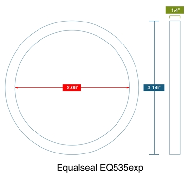 Equalseal EQ 535 Custom Ring Gasket - 1/4" x 2.68" ID x 3-1/8" OD