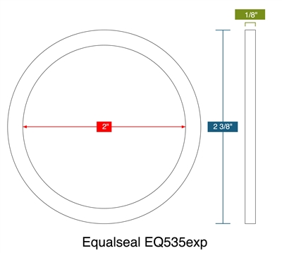 Equalseal EQ 535 Custom Ring Gasket - 2" ID x 2-3/8" OD x 1/8"