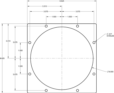 Equalseal EQ 535 Custom Square Full Face Gasket - 1/16" x 6" ID x 6.625" OD