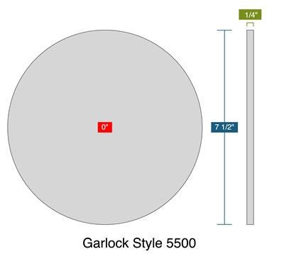 Garlock Style 5500 -  1/4" Thick - Disk - 0" ID - 7.5" OD