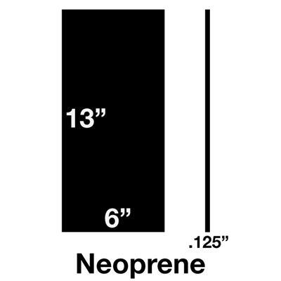 60 Durometer Neoprene Rectangle - 1/8" Thick x 13" x 16" Solid