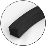 70 Duro Black Neoprene Square Strip - 1/4" Square