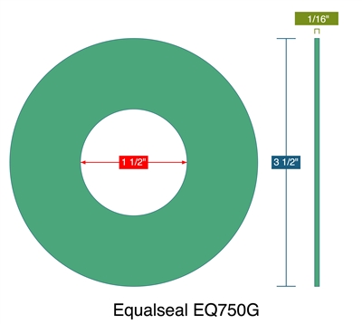 EQ 750G Custom Gasket - 1/16" Thick x 1-1/2" x 3-1/2"