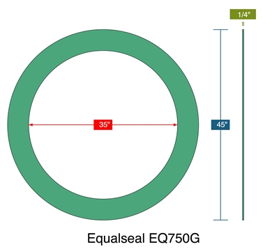 EQ 750G Custom Gasket - 1/4" Thick x 35" ID x 45" OD