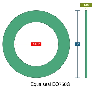 EQ 750G Ring Gasket - 1/16" Thick x 1.313" x 2"