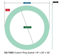 EQ 750G NBR Custom Ring Gasket - 150 Lb. - 1/8" Thick x 28" ID x 36" OD
