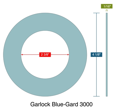 Garlock Blue-Gard 3000 -  1/16" Thick - Ring Gasket - 150 Lb. - 2"