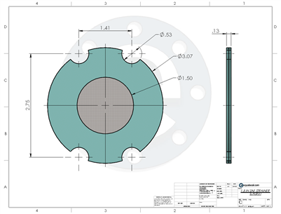 Garlock Blue-Gard 3000 - SAE 1.5" Flange Strainer Gasket - 100 Mesh -1.5" ID - 3.07" OD