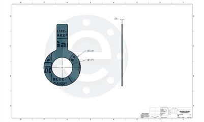 Garlock Blue-Gard 3000 - Tabbed Ring Gasket - 1/16" Thick - 1-1/2" 150# PSA one side for strainers