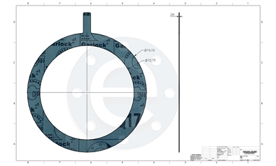 Garlock Blue-Gard 3000 - Tabbed Ring Gasket - 1/16" Thick - 12" - 150# PSA one side for strainers