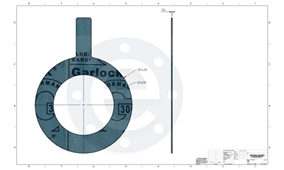 Garlock Blue-Gard 3000 - Tabbed Ring Gasket - 1/16" Thick - 3-1/2" 150# PSA one side for strainers