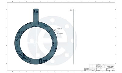 Garlock Blue-Gard 3000 - Tabbed Ring Gasket - 1/16" Thick - 6" - 150# PSA one side for strainers