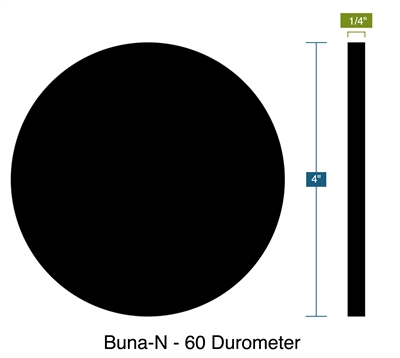 Buna-N - 60 Durometer - Exhaust Flap -  1/4" Thick - 4" OD