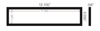 Buna-N - 60 Durometer -  3/8" Thick - 3.035" x 12.105"