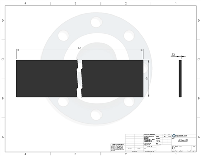 Buna-N-70 Durometer -  1/8" Thick - 2" x 16"