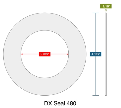 DX Seal 480 -  1/16" Thick - Ring Gasket - 150 Lb. - 2"