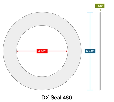 DX Seal 480 -  1/8" Thick - Ring Gasket - 150 Lb. - 4"