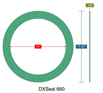 DXSeal 660 -  1/8" Thick - Ring Gasket - 150 Lb. - 14"