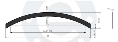 EPDM Rubber - 60 Durometer - 1/4" Thick - Arch Door Seal