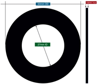 75 Duro EPDM NSF-61 Washer - 1/16" Thick x 27mm ID x 50mm OD