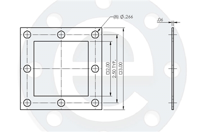 EPDM - Frame Gasket -  1/16" Thick -Per Drawing UFL- 2x2
